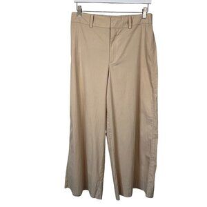 Mango Khaki Lightweight Wide Leg Trousers Size